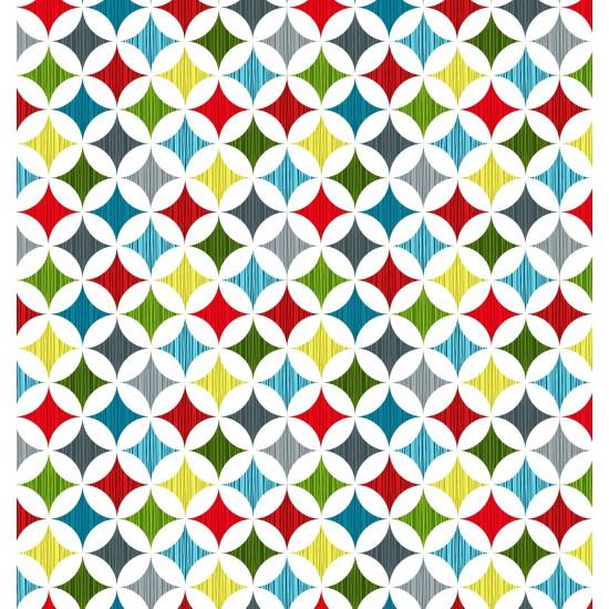 Early Birds - Stars: pure cotton quilting-weight fabric featuring multi-coloured stars in a geometric pattern - Dee's Bees