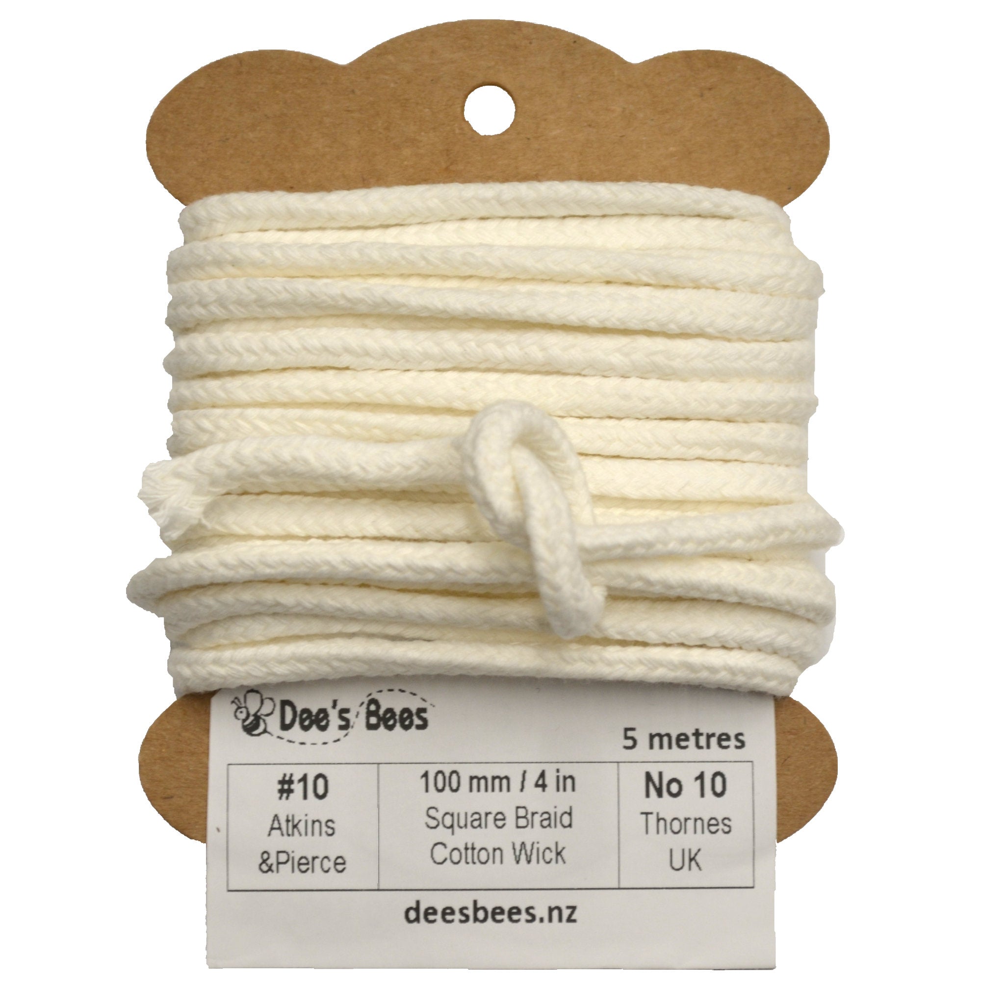 10 Square Braided Cotton Candle Wick – Dee's Bees NZ